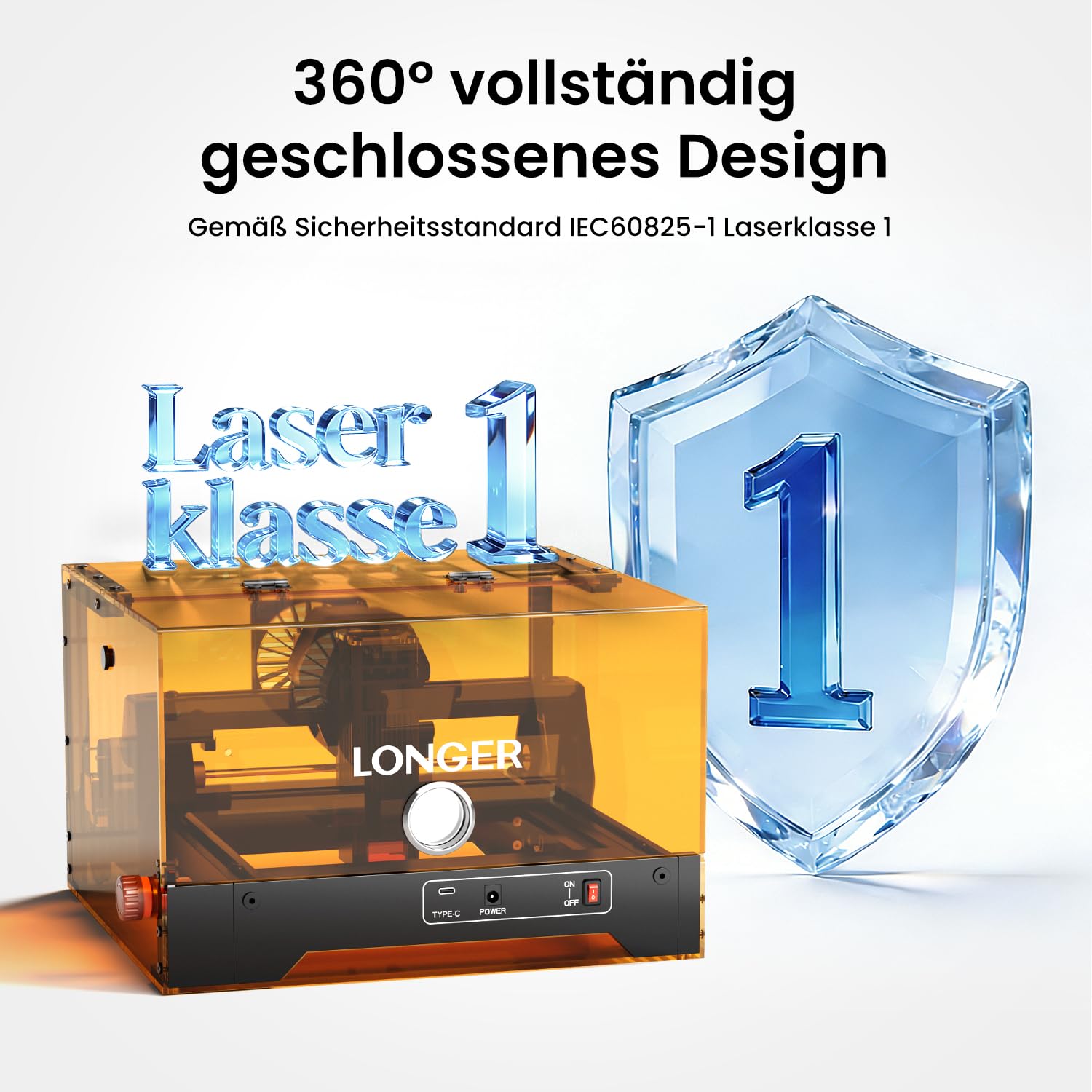 LONGER RAY5 MiniS 10W Lasergravurmaschine mit WiFi & APP, 130x120mm Gravurfläche, 12000mm/min, FDA Klasse 1, Türerkennung & Not-Aus, Plug & Play Laser Cutter für Holz, Leder, Acryl
