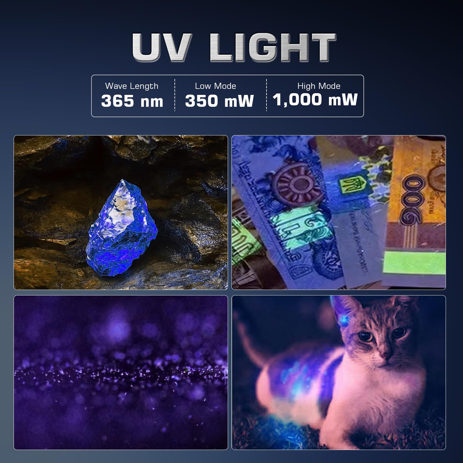 VTIGER Linterna de bolsillo delgada EDC S2 con luz negra UV de 365 nm, 1600 lúmenes, súper brillante, portátil, plana, pequeña, linterna LED recargable con imán para exteriores, emergencias, trabajo