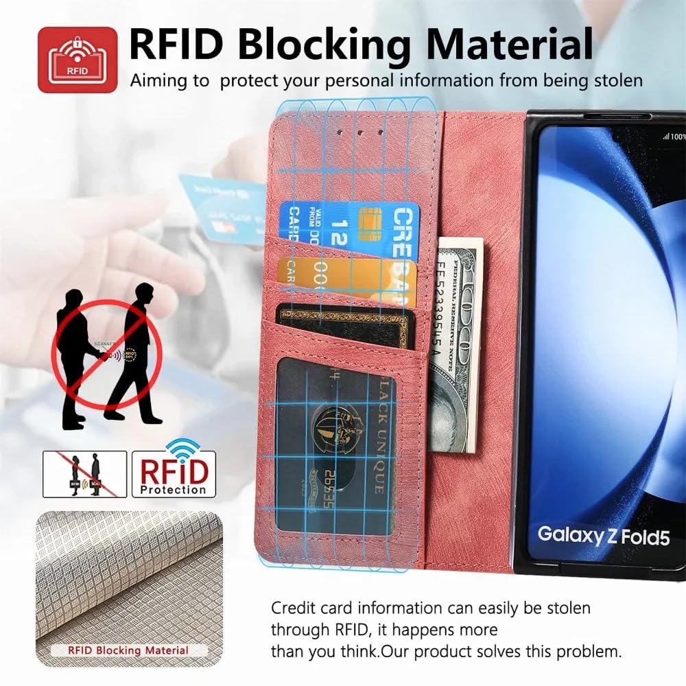 Solt Wallet Phone Case para Samsung Galaxy Z Fold 6 5 4 3 Fold6 Fold5 Fold4 Fold3 5G Funda de Cuero 2 en 1 con Cremallera Desmontable, Púrpura, para Galaxy Z Fold 6