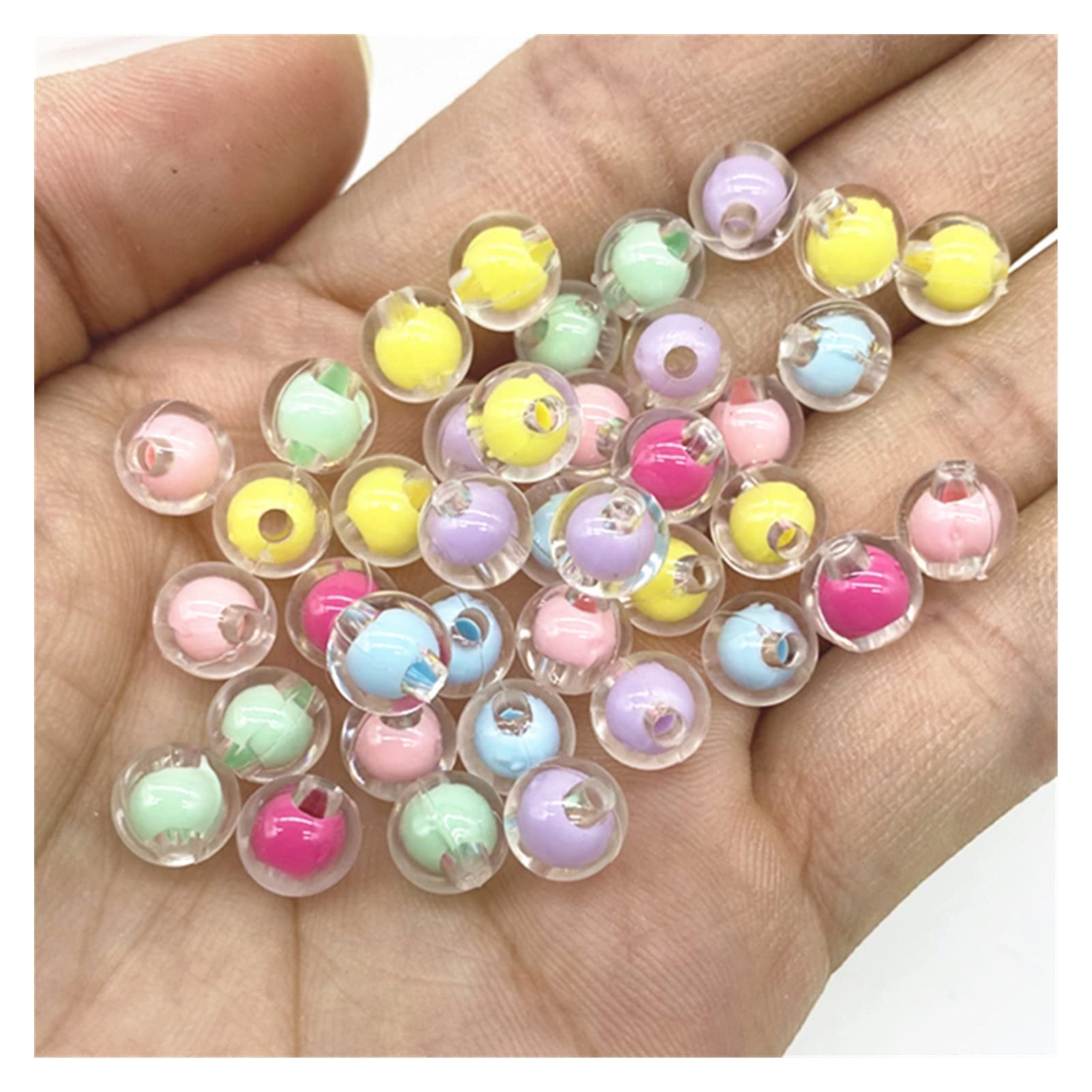 500 Perline Acriliche Trasparenti AB 8mm: Perle A Bolle In Plastica Trasparente Per Gioielli Fai Da Te, Bracciali, Collane, Portachiavi E Creazioni Hobbistiche