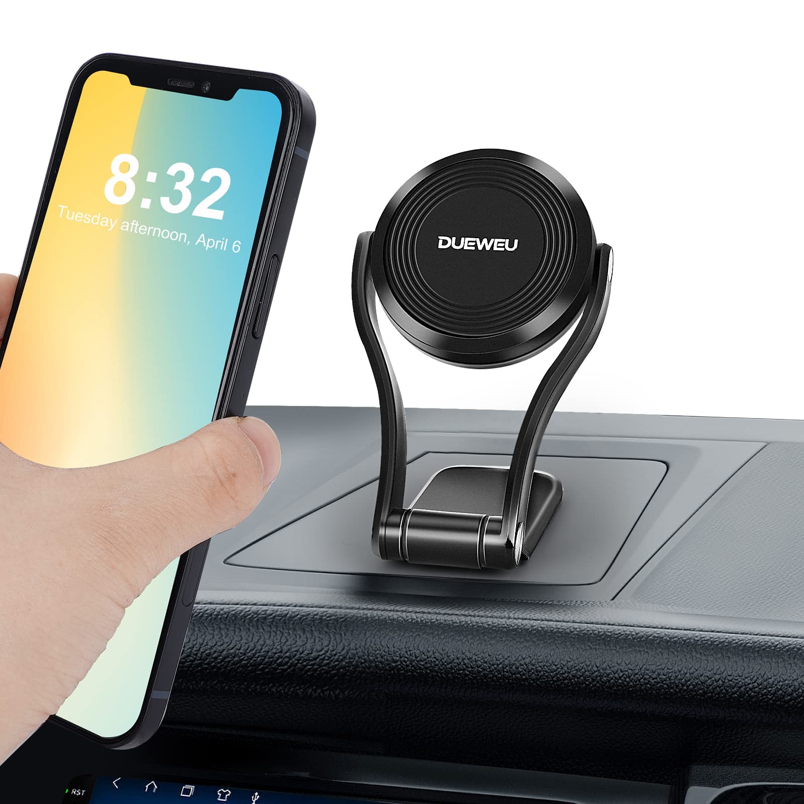 MAKINGTEC Car Magnetic Cell Phone Holder Mount, Mobile Phone Magnetic Car Mount Super Strong Magnet Windshield Dashboard Dash Kitchen Stand for iPhone for Samsung Smartphones