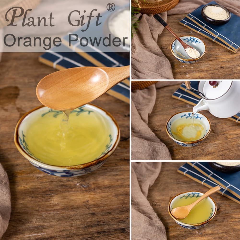 Plant Gift 100% Pure Orange Powder 香橙粉 Polvo dietético natural, batido, bebida, café y horneado para el mejor sabor, libre de OGM 100g