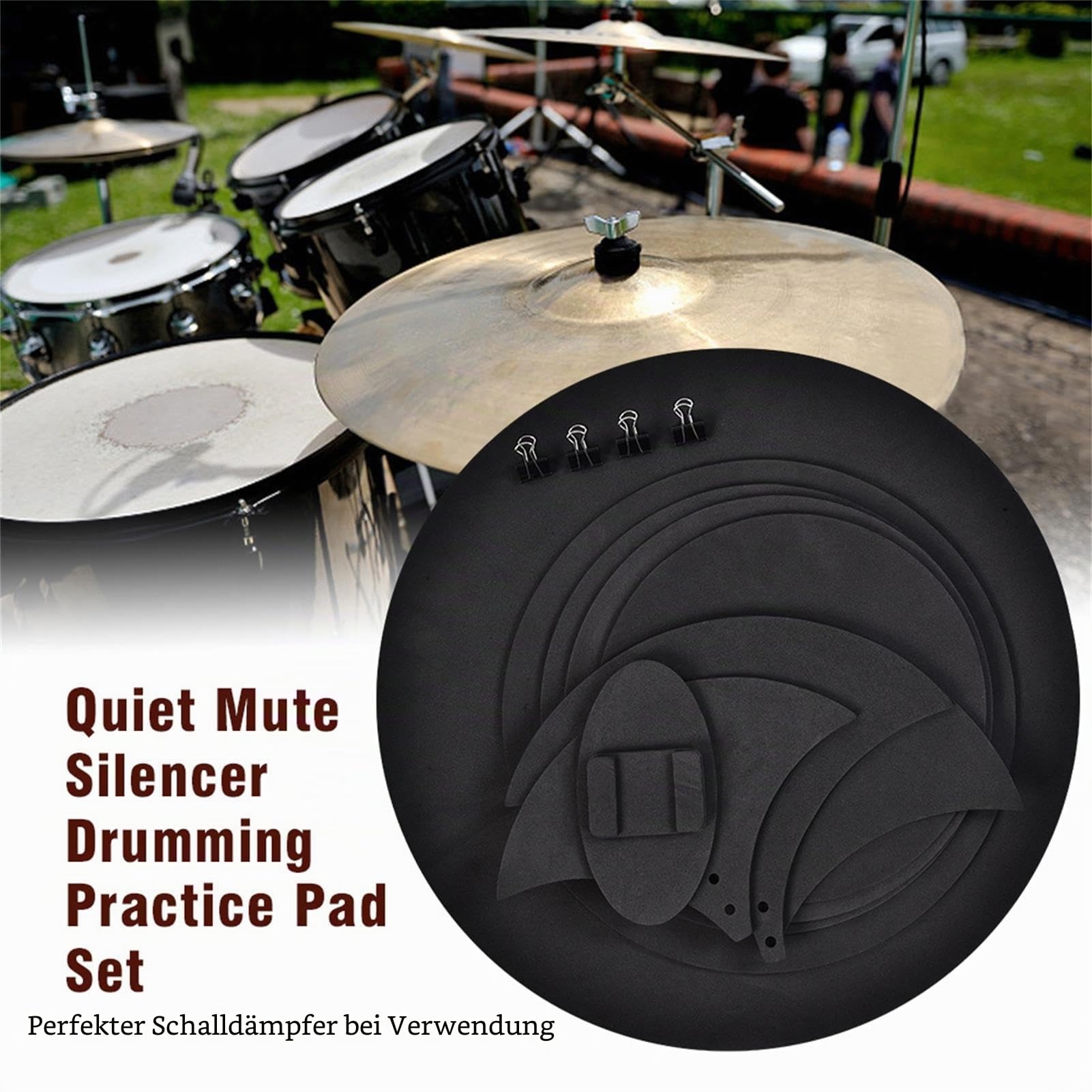 Dämpfer für Schlagzeug, 10 Stück Schalldämpfer Schlagzeug, Dämpfungsringe Schlagzeug Dämmung, Drum Mute Silencer Pads, Dämpfungspad für Bassdrums