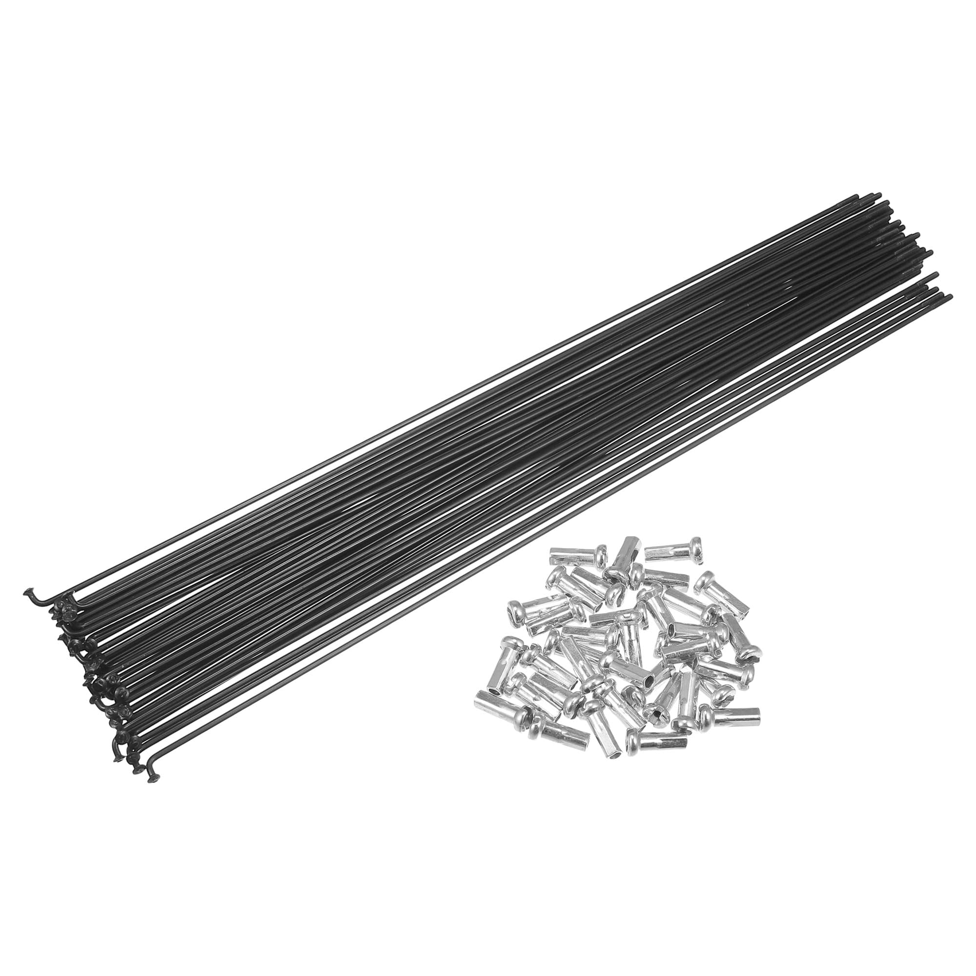 X AUTOHAUX 36pcs Bicycle Carbon Steel Spokes 14G 297mm with Nipples Black