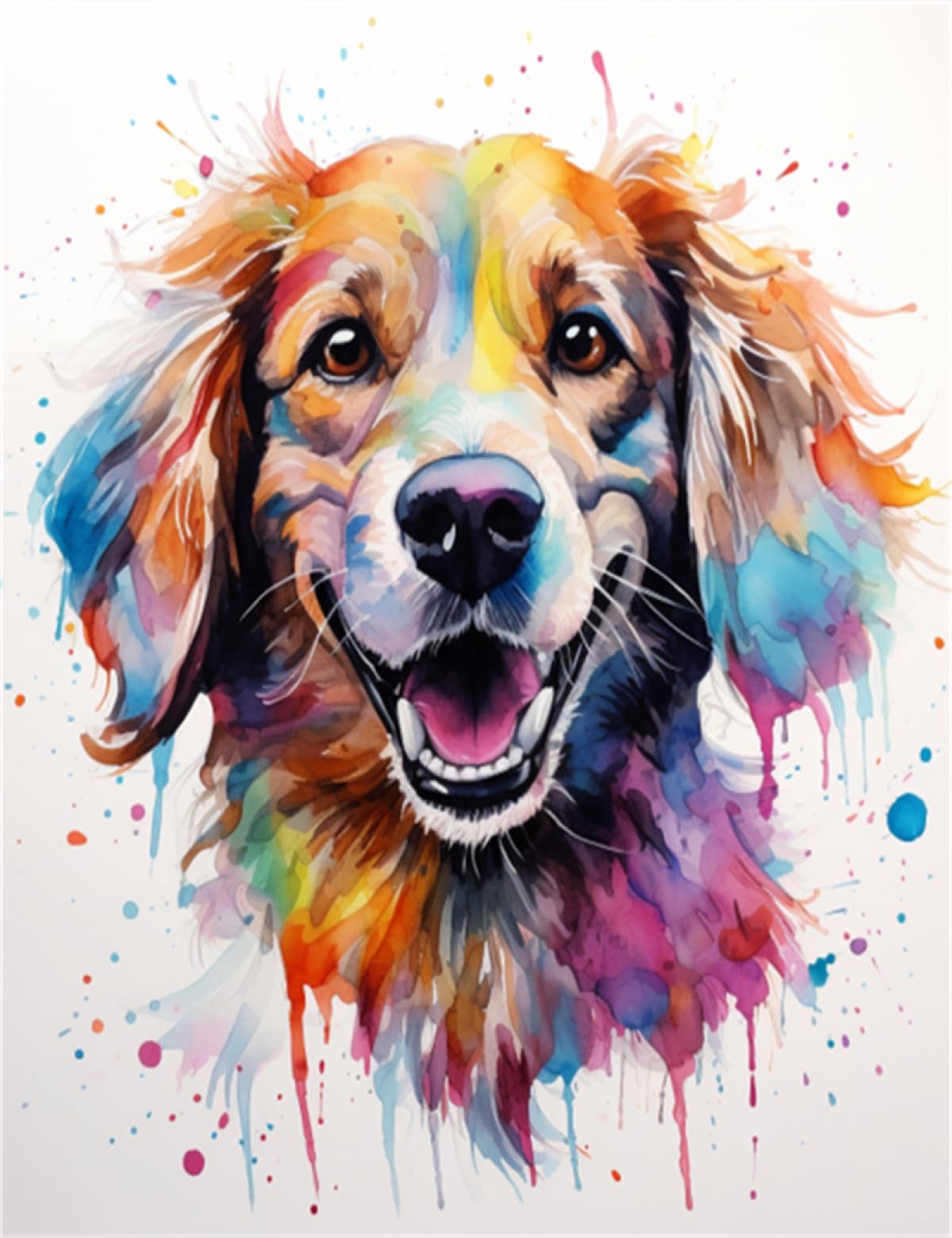 RKFLGEW 14CT Animal Printed Cross Stitch Kits Color Dog Portrait Cross-Stitch Kits for Beginner Or Adults，DIY Easy Counted Cross Stitch Kit 30x40cm