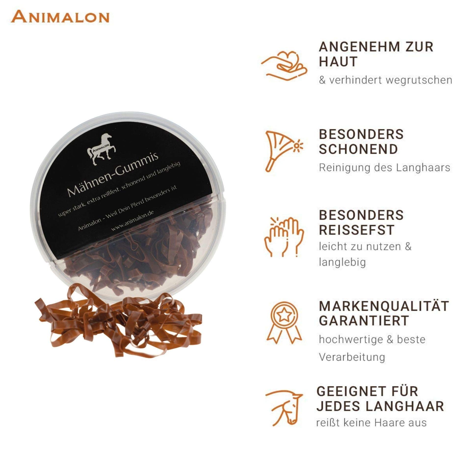 Elastici per criniera in silicone anti-strappo per cavalli Animalon