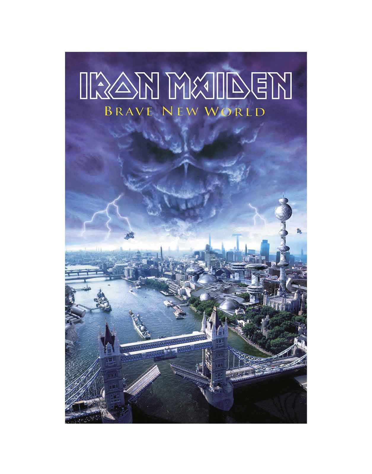 Iron Maiden Poster Brave World Band Logo Official Textile 70cm x 106cm One size