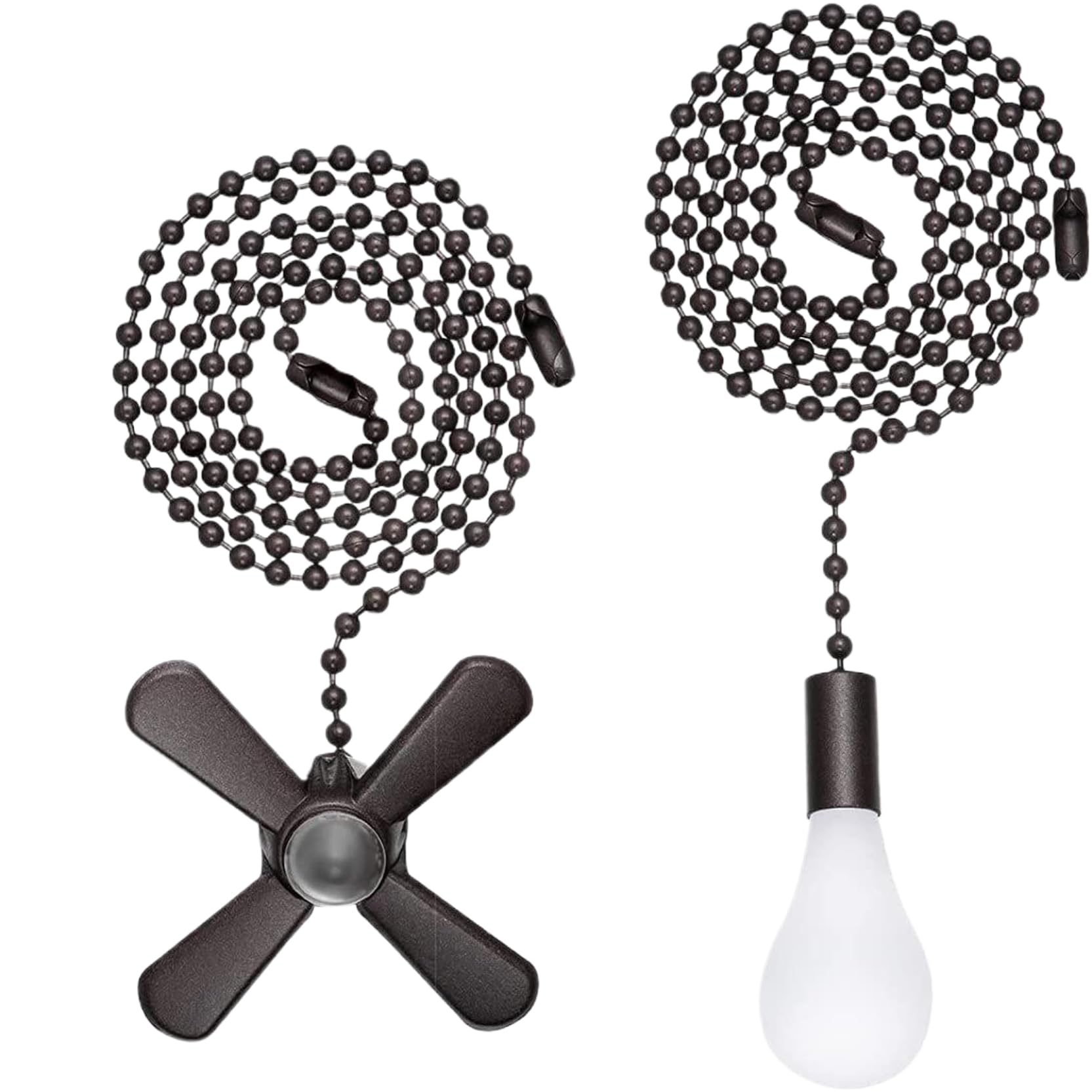 Ngbbby Ceiling Fan Pull Chain 4Pcs Lengthened Alloy Decorative Fan Pull Chain Extension Black