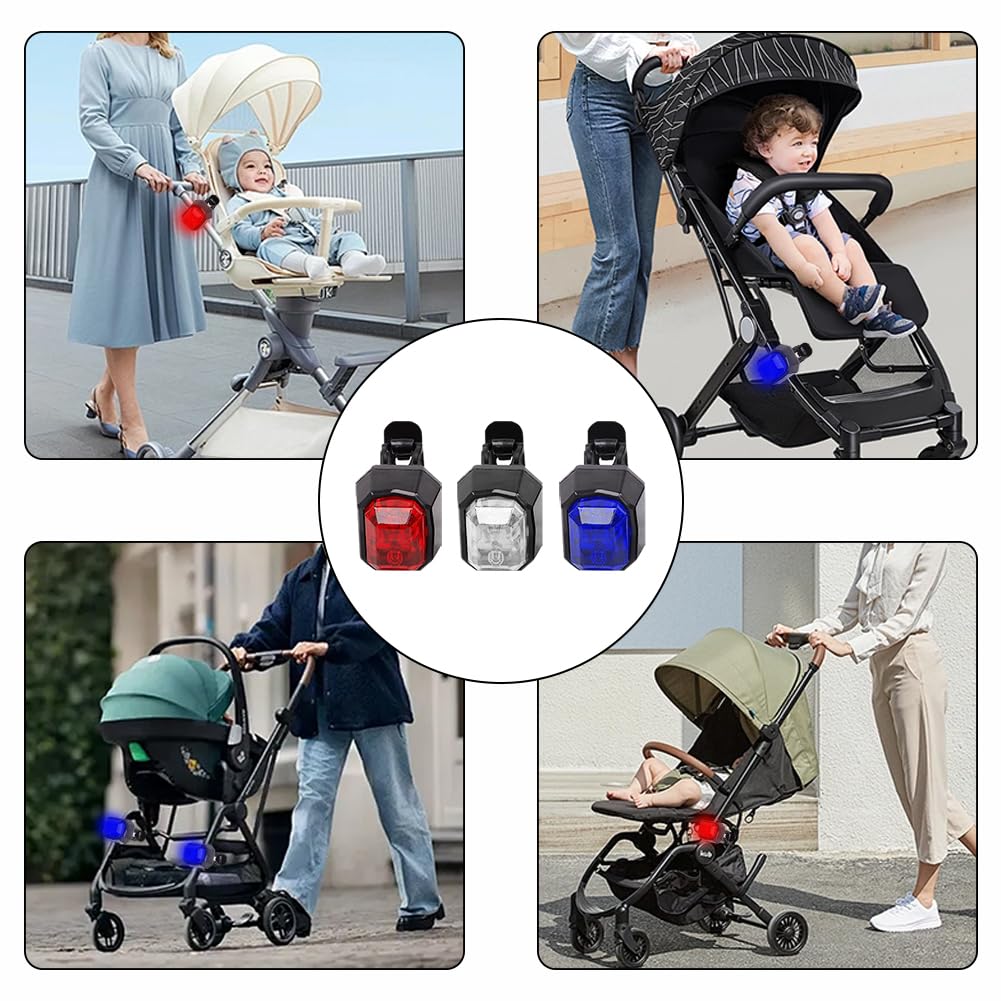 6 Stück LED Silikon Sicherheitslichter - Wasserdicht, 3 Lichtmodi, Für Kinderwagen & Outdoor