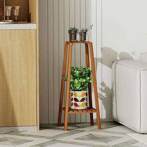 Miniatura 3 de Magshion - Soporte para maceta de bambú, para mesa de espacio pequeño