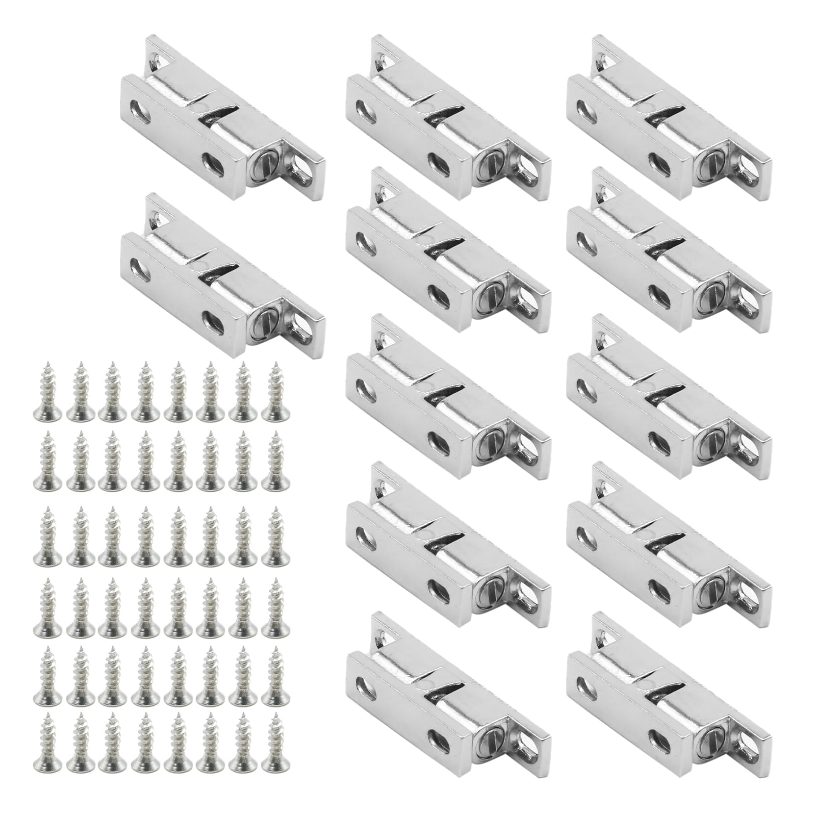 MDEOOSKY 12Pcs 2 inch 50mm Double Ball Tension Roller Catch Latch, Zinc Alloy Ball Catch Omitfu Set with Screws, Corrosion Resistance Ball Catch