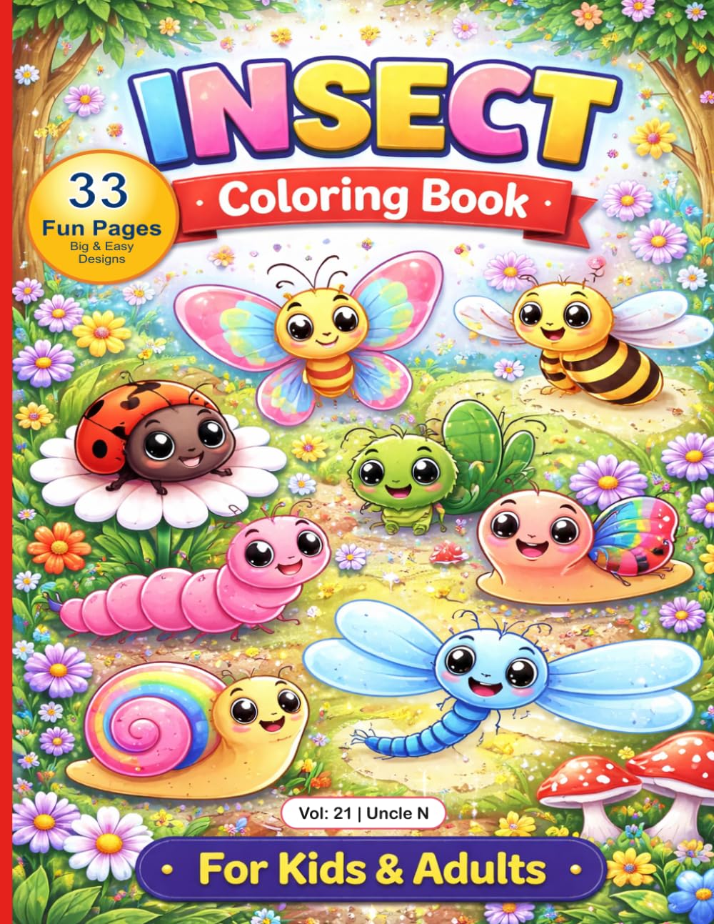 Insect Coloring Book: All types of Insect Drawing Coloring Book for Kids or Adults all Multi task, Relax, Create & Enjoy Every Page