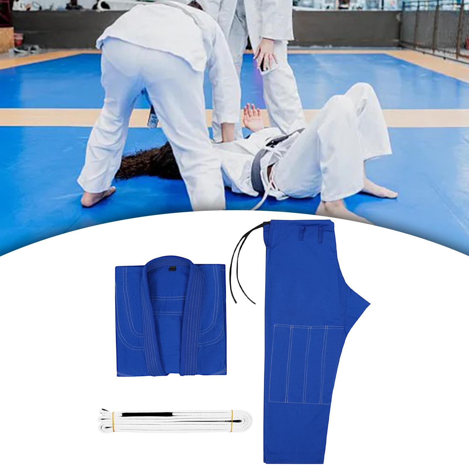 BEALIFE Accessori per abbigliamento per arti marziali, cintura in comoda e leggera per kimono da torneo Brazilian Jiu Jitsu Gi per bambini, uniformi per , Blu , A3