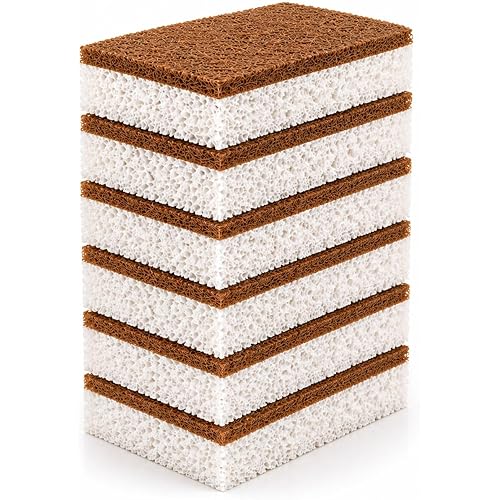 Heavy Duty Scrub Sponges for Dishes – Non-Scratch Kitchen Sponges, Tough on Grease, Safe for Nonstick Cookware, Multi-Purpose Cleaning Sponge (6 Pack)
