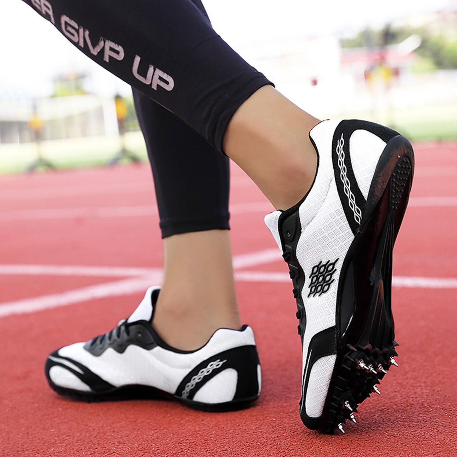 Zapatos Clavos Deporte Corriendo,Zapatillas Correr con Clavos,Zapatillas Clavos Atletismo,Zapatillas Clavos Atletismo,Cómodas Ligero,Transpirables Malla,para Velocidad Running