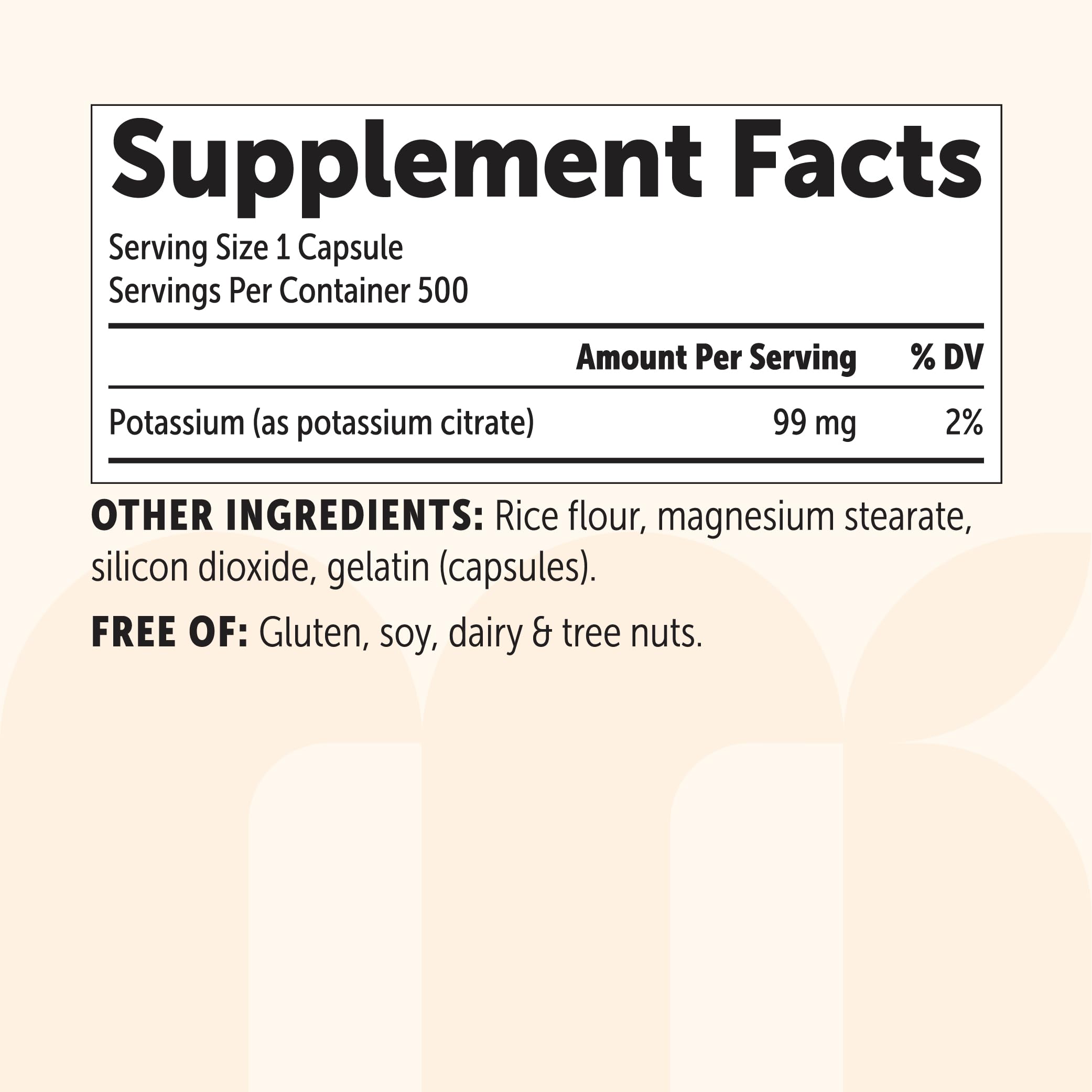 Micro Ingredients Potassium Citrate 99 mg Per Serving, 500 Capsules | 1 Year Supply | Daily Mineral Supplement | Non-GMO, Gluten Free, Soy Free — Amazon image 6