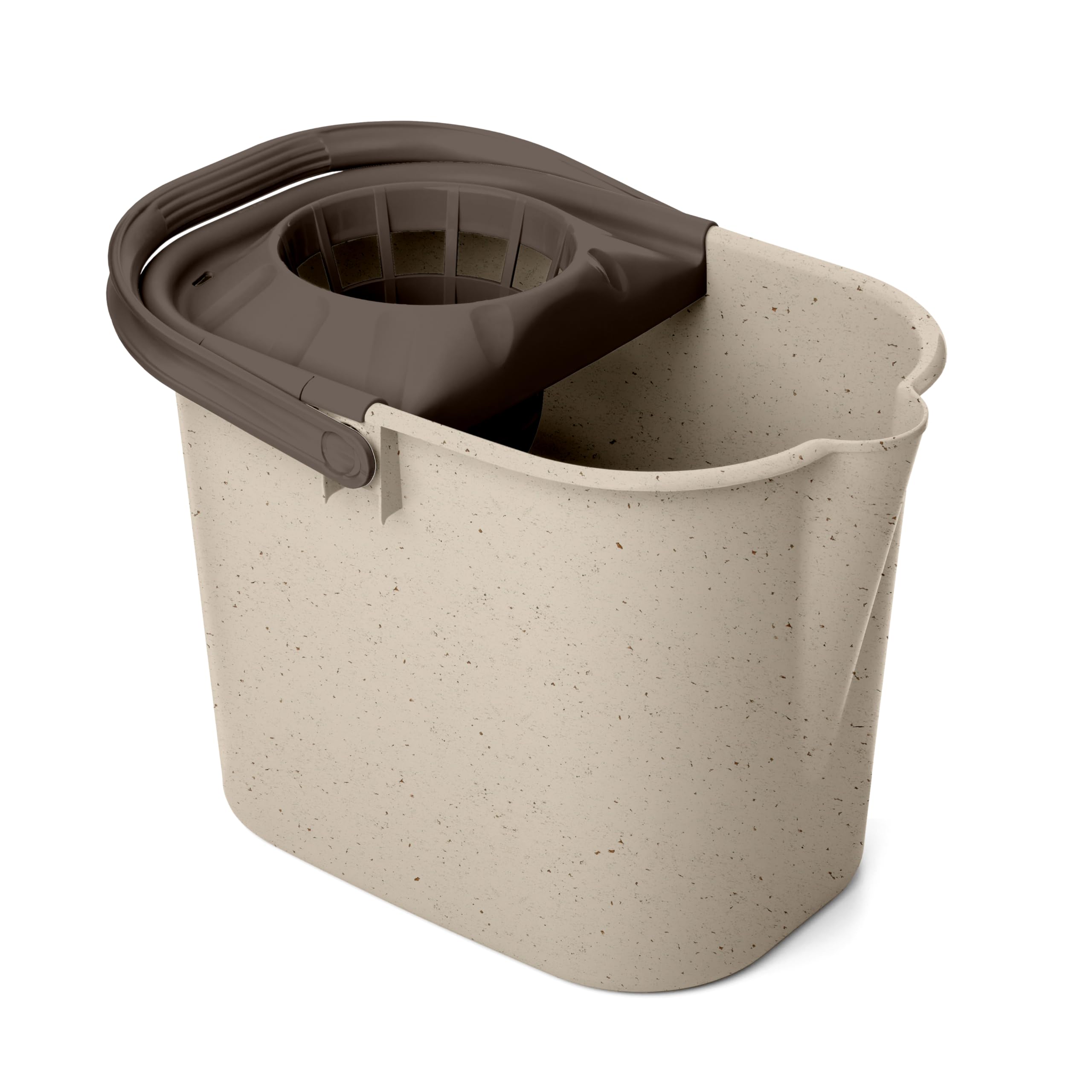 TATAY Mop Bucket with Wringer 16L | Rectangular Shape | Strong Carry Handle | Drip-Free Pouring | 100% Recycled BPA-Free Plastic | 37x26.5x29 cm, Ecohome