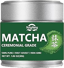 Ceremonial Grade Matcha Powder, Premium First Harvest Green Tea Powder – 100% Pure Matcha Tea, Vegan, Gluten-Free, Sugar-Free with No Additives (30g/1.06oz)