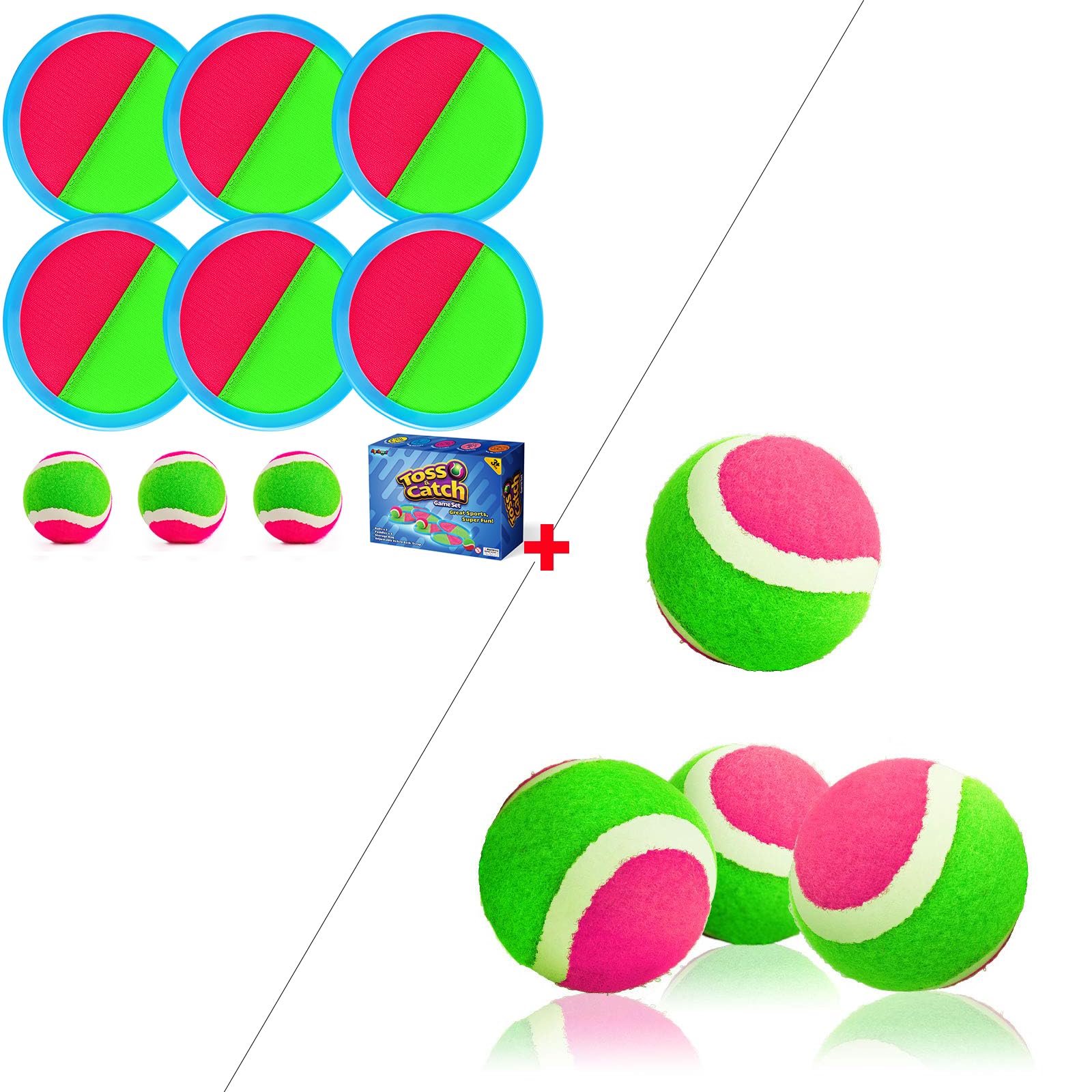 Ayeboovi Beach Toys Pool Toys Toss and Catch Ball Set Outdoor Games for Kids Toys Yard Games Beach Pool Games with 6 Paddles 7 Balls for 3 4 5 6 7 8 + Year Old Boys Girls Toys Gifts