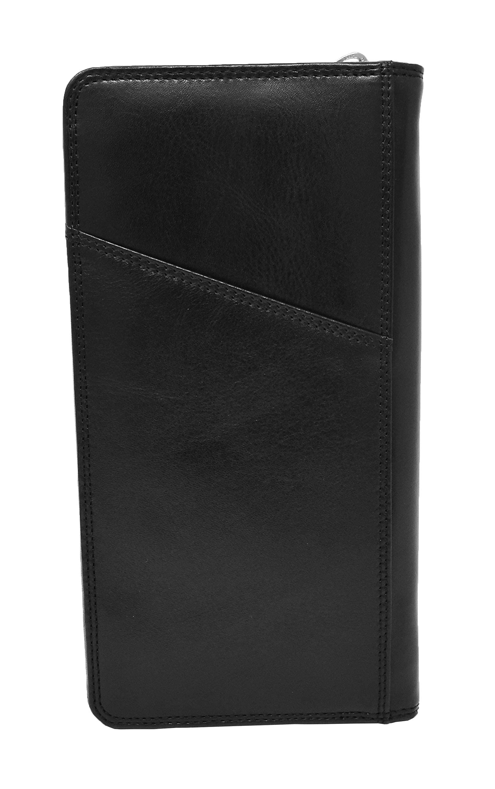 DR433 - Cartera de viaje para pasaporte de piel, color negro, Black, S, Casual