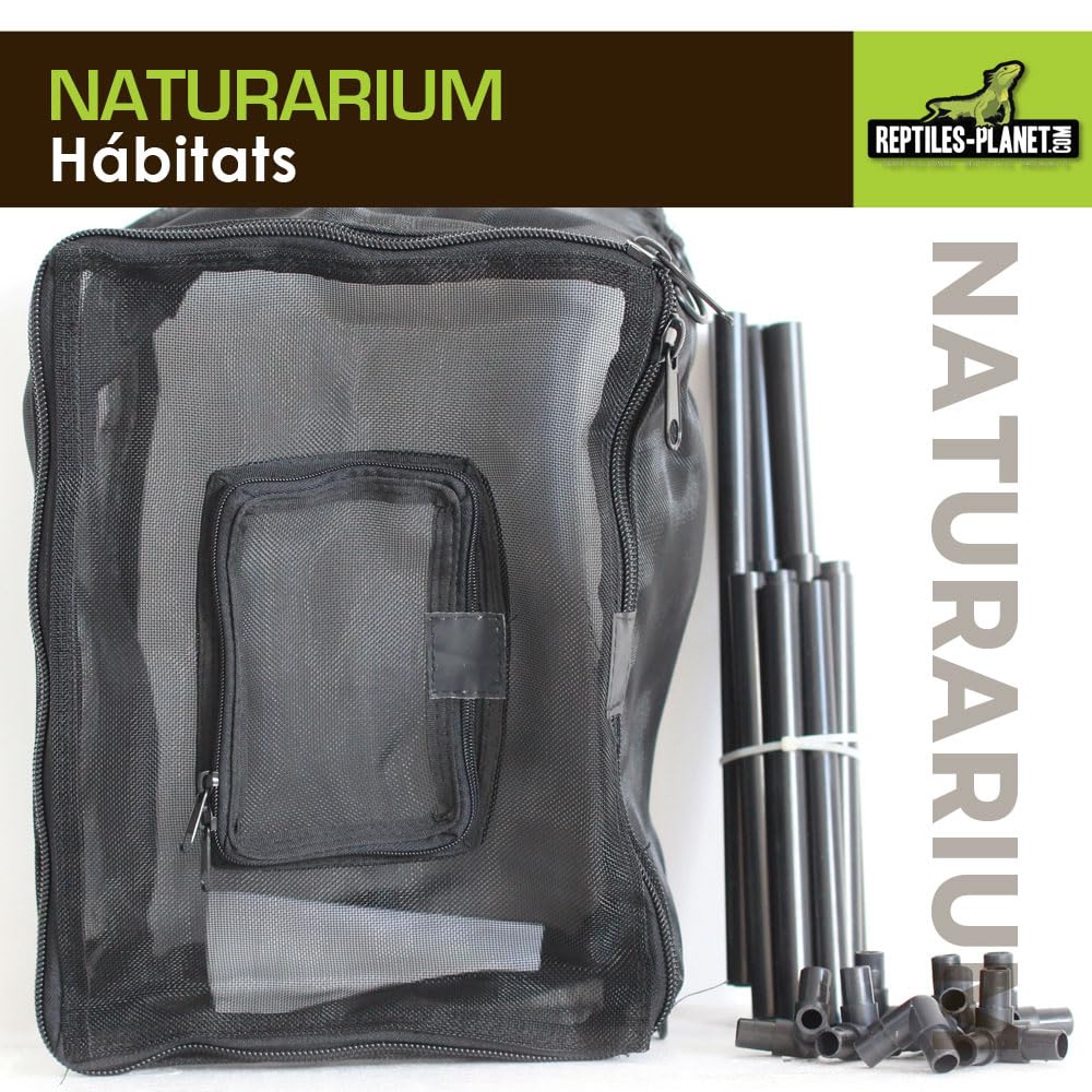 Reptiles Planet Naturarium - Terrario Rectangular de Malla Flexible (75 x 45 x 120 cm)