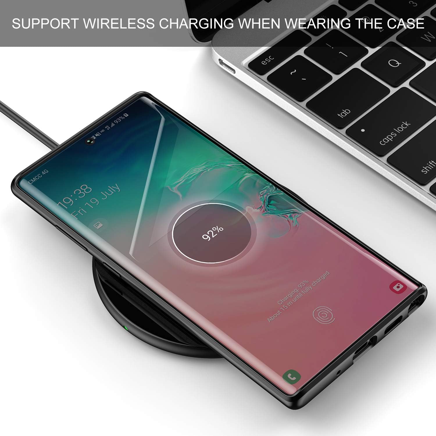 Meifigno Magic Series Samsung Galaxy Note 10 Case [Certified Military Protection][Agile Button], Translucent Matte PC with Soft Edge, Shockproof Protective Cover Case for Galaxy Note 10 (Black)