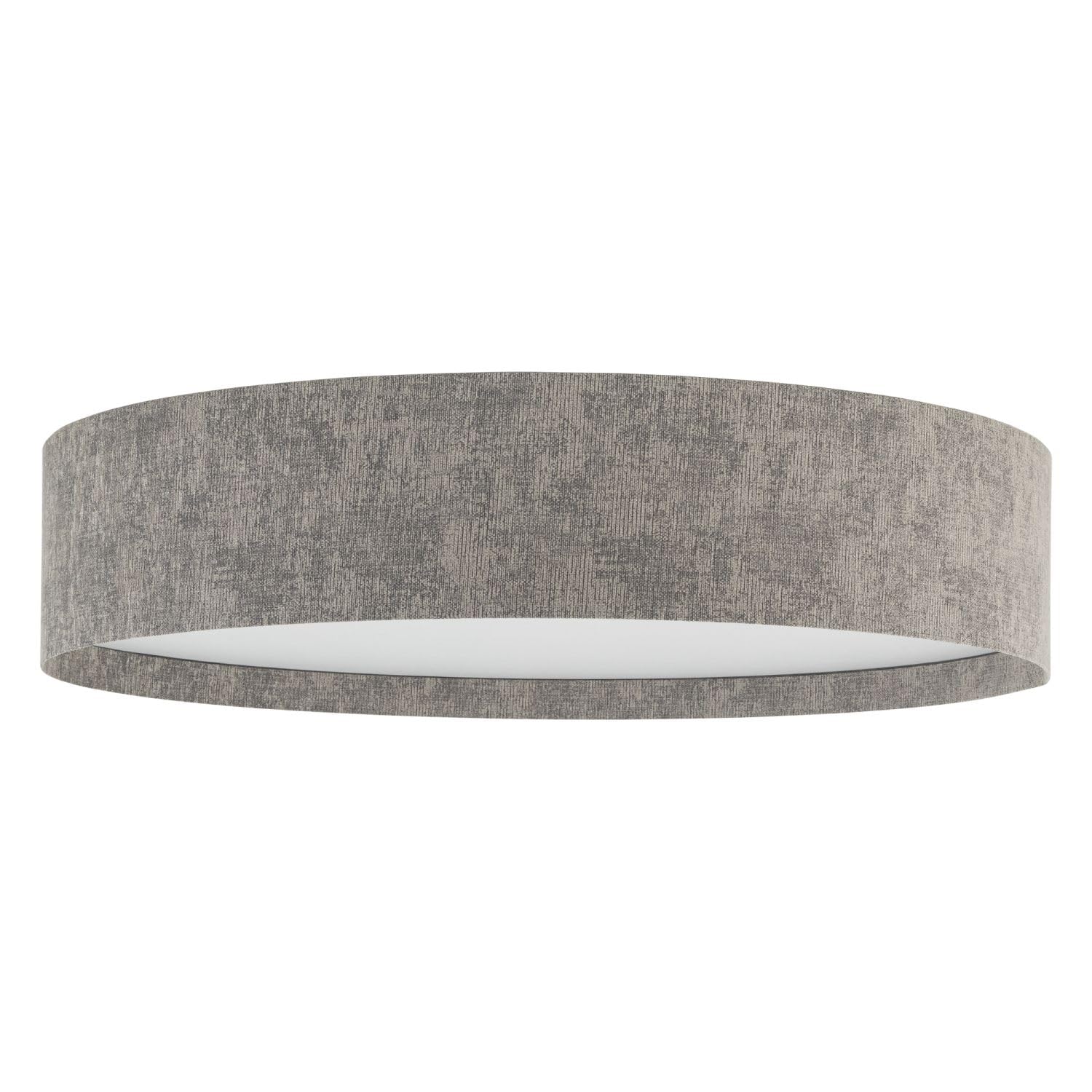 Licht-Erlebnisse Deckenleuchte Stoff Grau Modern Wohnzimmer Schlafzimmer E27 rund gemütlich B:75 cm Stofflampe Deckenlampe