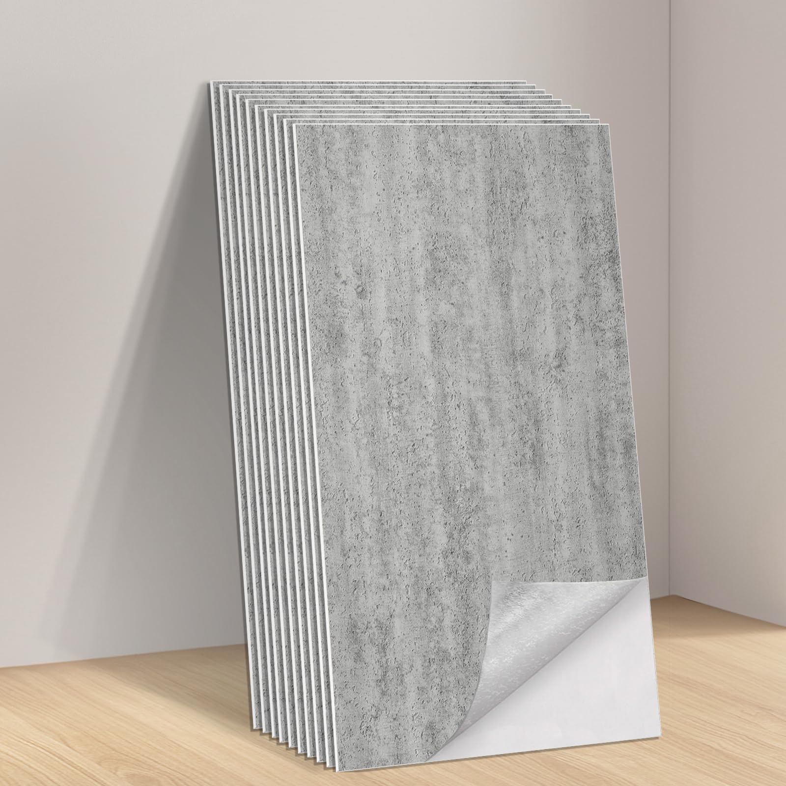 Tarwanear Tile Stickers Concrete Look Grey 30pcs/60x30cm Self Adhesive Wall Tiles PVC Wall Stickers Waterproof Oil Proof Peel and Stick on for Kitchen Bathroom Home Decor — image 1