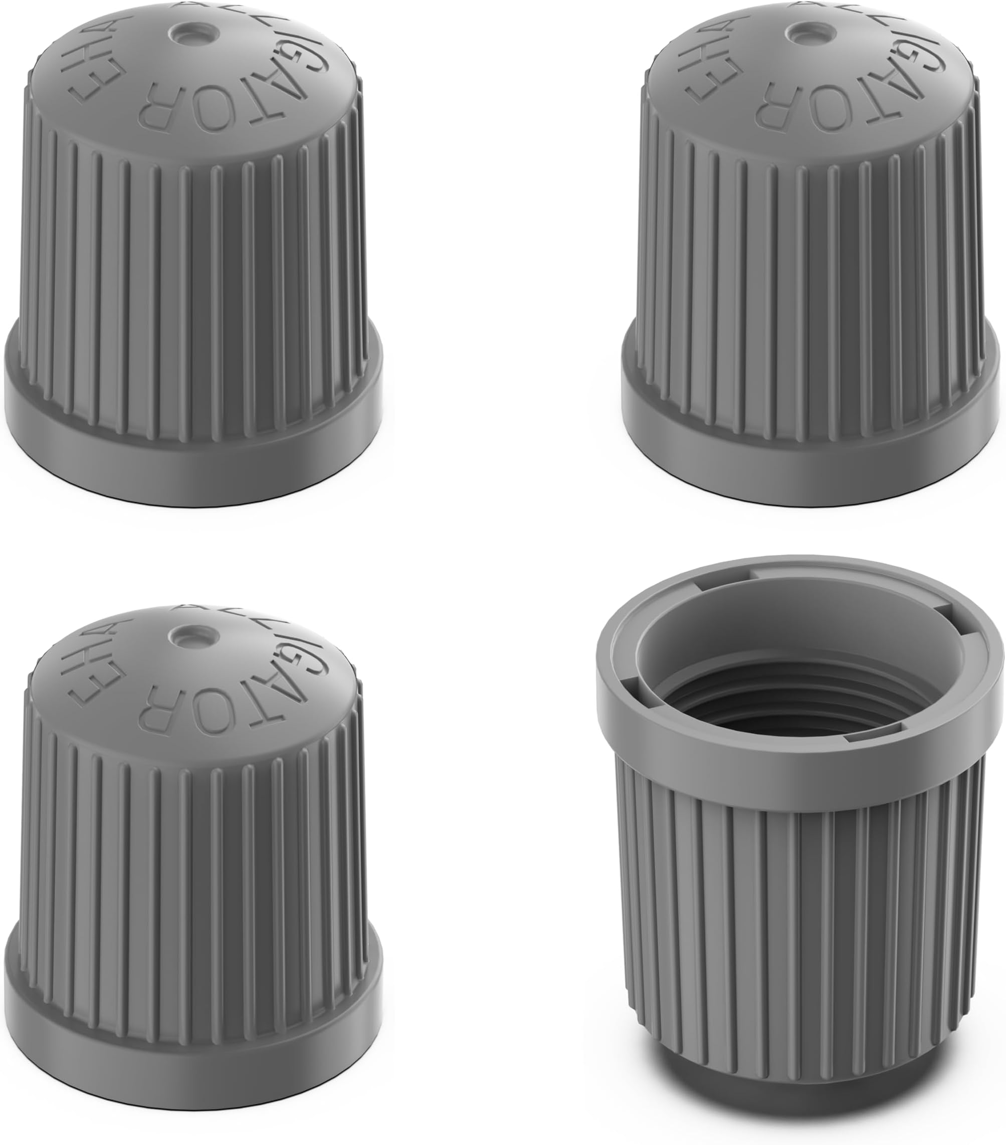 TPMS Tire Valve Caps (4-Pack) Alligator EHA Secure Air Pressure Gray Valve Stem Caps Compatible with Audi, BMW, Mercedes, Porsche, Tesla, VW & More (Made in Germany)