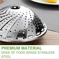 Vista 2 de Cesta de Vapor de Verduras para Cocinar, Cesta de Vapor de Acero Inoxidable para Vegetales, Pescado y Comida, Vaporizadores Plegables y Expandibles