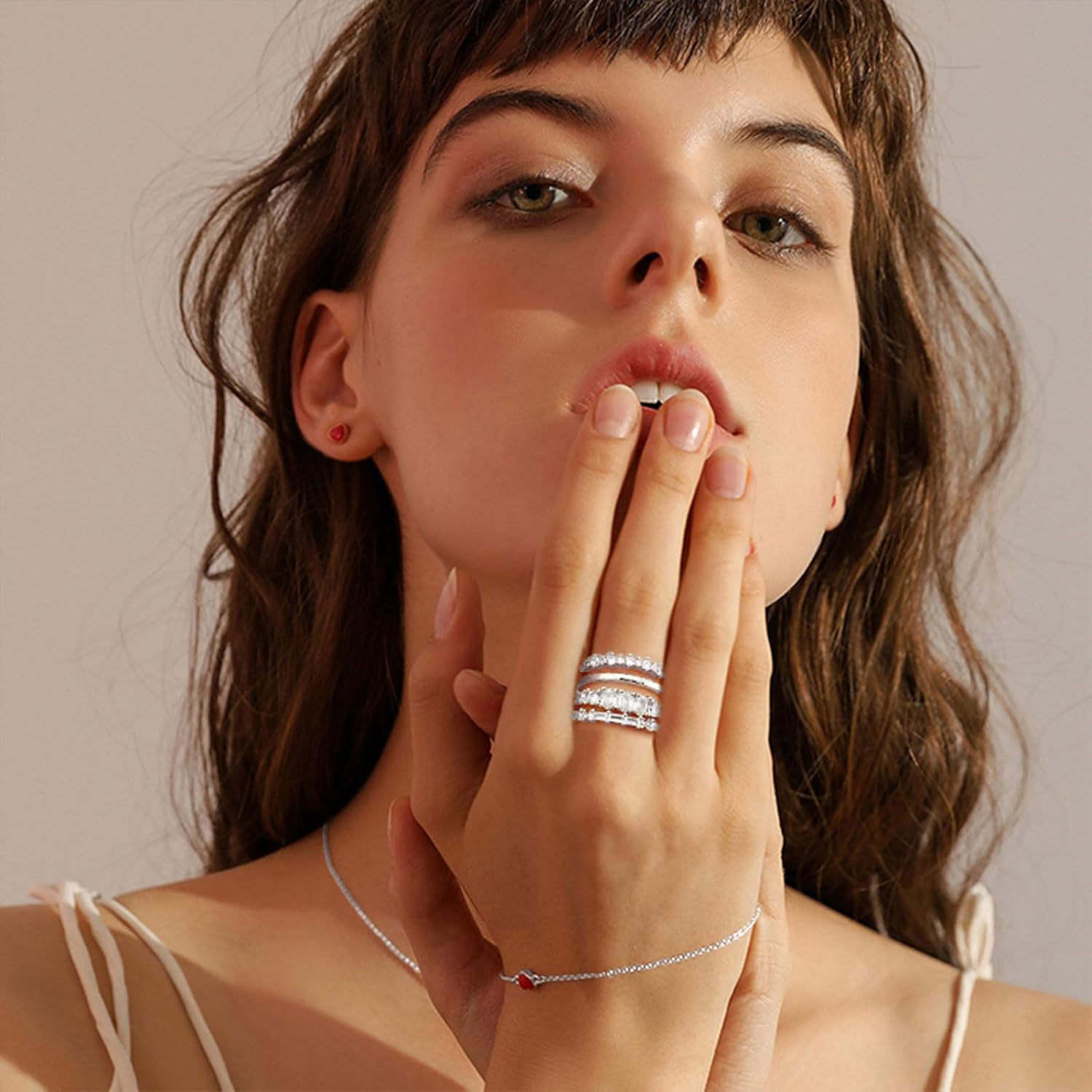 TOBENY Stackable Gold Rings for Women Non Tarnish Dainty 14K Gold Plated Stacking Cubic Zirconia Thumb Ring Set Trendy Statement Promise Wedding Bands Engagement Rings for Women Size 6 7 8 9 10 - Image 7