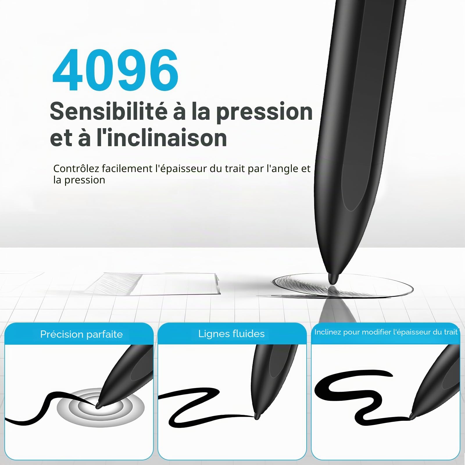 TiMOVO Stylet Magnétique EMR Compatible avec Remarkable 2 avec Gomme,Stylo Numérique pour Remarkable avec Sensibilité à la pression de 4096, Rejet de la paume pour Remarkable Marker Plus/Kindle Scribe