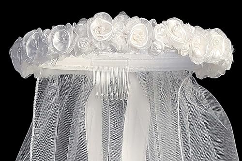 Miniatura 4 de Velos de primera comunión hechos en Estados Unidos para niñas, velo de la primera comunión para niñas 7-16 Velo Primera Comunión velo blanco para