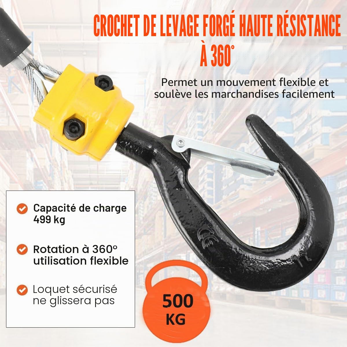 Palan Élévateur Électrique 3 en 1, Charge 500KG, 1500 W | Treuil Électrique Portable, Treuil de Levage Électrique avec Télécommande Sans Fil, Télécommande à Câble