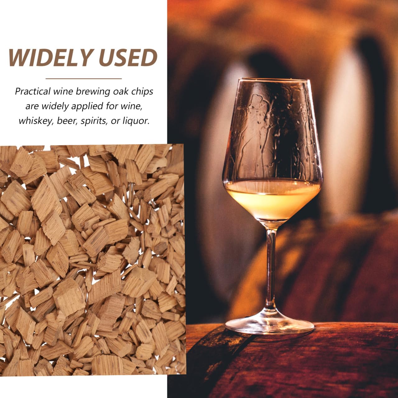 HEMOTON 1 Paquete Virutas De Roble Elaboración De Vino De Roble Piezas De Roble Astillas De Roble para Elaboración De Vino Suministros De Elaboración De Cerveza Parilla Francia