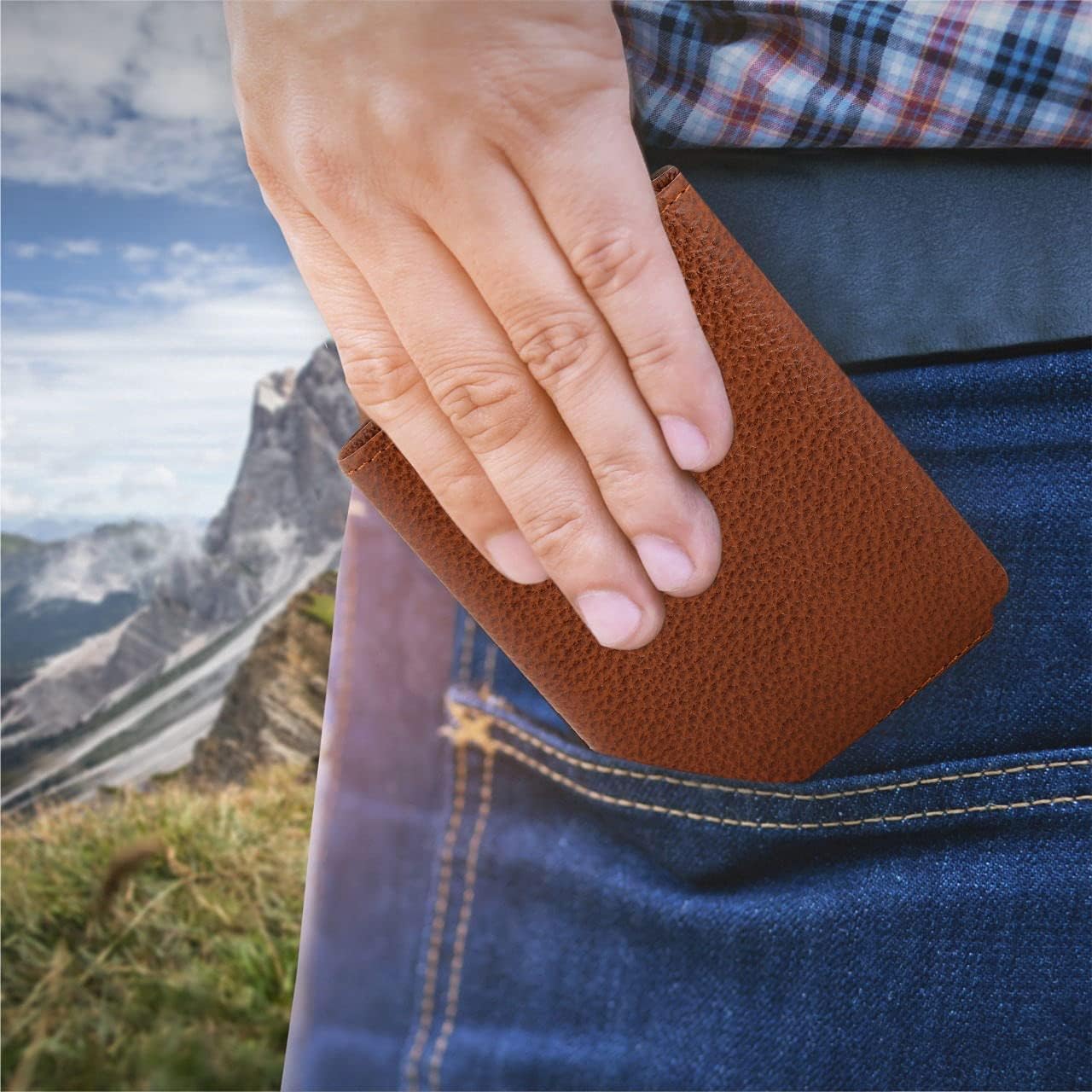 Genuine Leather RFID Trifold/Zipper Around Wallet for Men Horizontal/Vertical Zippered Wallet and Card Holder | Ideal Gift for Men and Women