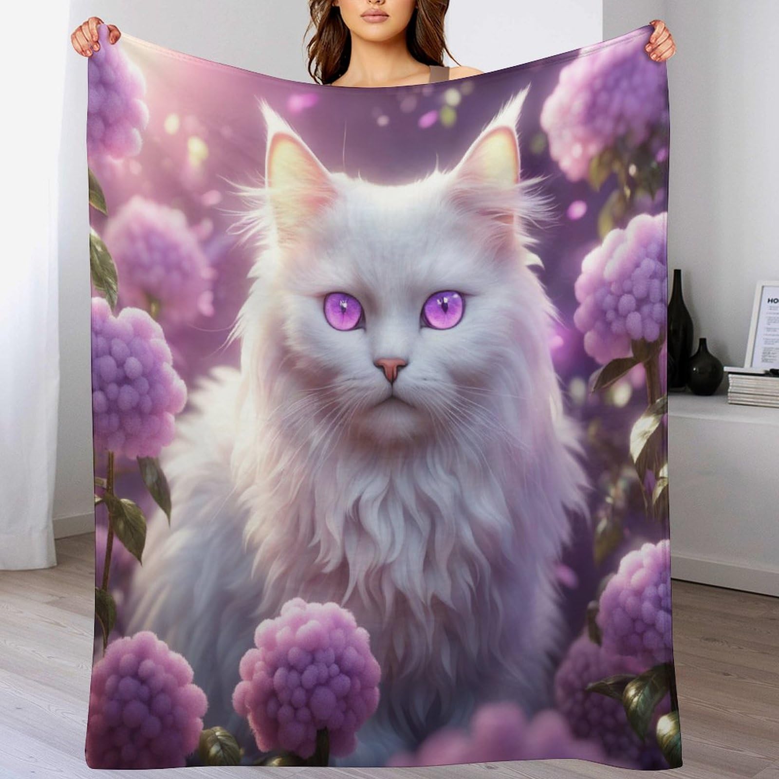 Couverture polaire chat en flannel de qualité supérieure pour décoration