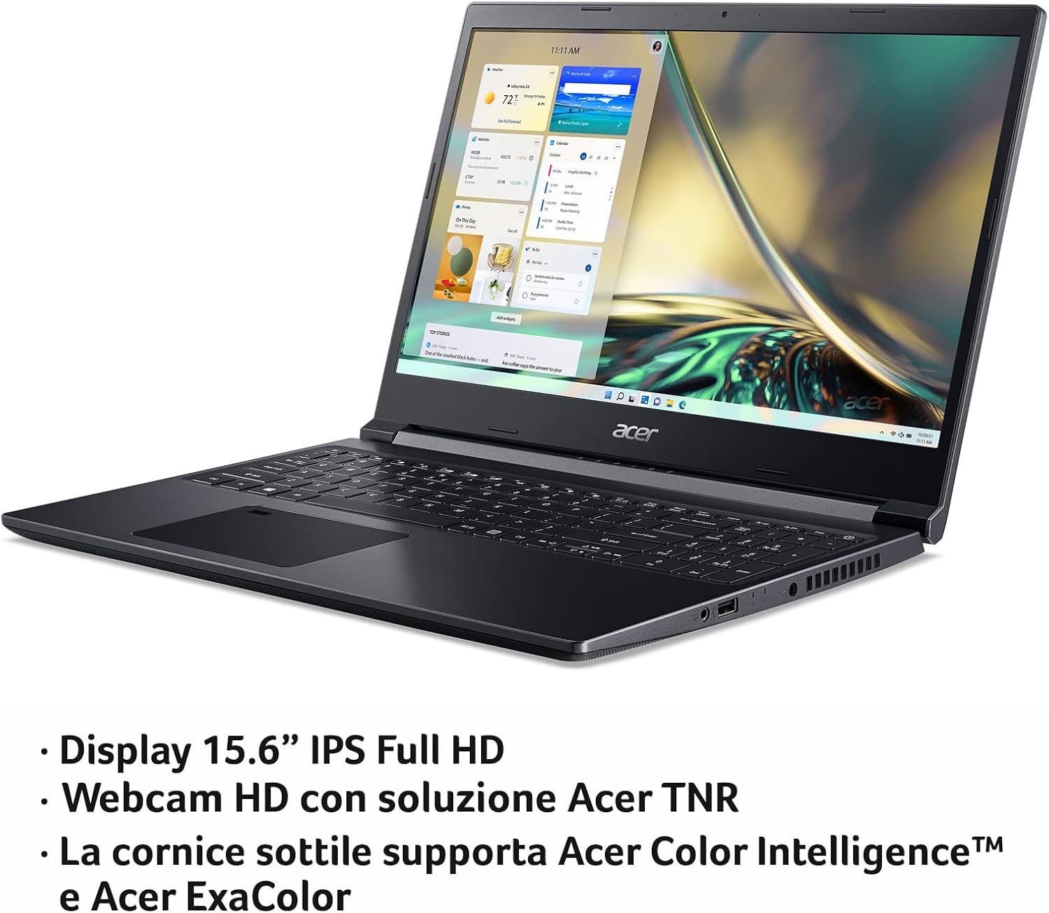 Acer Aspire 7 A715-43G-R7JL Notebook Gaming, Processore AMD Ryzen 5 5625U, RAM 16 GB DDR4, 512 GB PCIe NVMe SSD, Display 15.6 FHD IPS 60 Hz LCD, NVIDIA GeForce RTX 3050 4 GB GDDR6, Windows 11 Home Acer Aspire 7 A715-43G-R7JL Notebook Gaming, Processore AMD Ryzen 5 5625U, RAM 16 GB DDR4, 512 GB PCIe NVMe SSD, Display 15.6 FHD IPS 60 Hz LCD, NVIDIA GeForce RTX 3050 4 GB GDDR6, Windows 11 Home