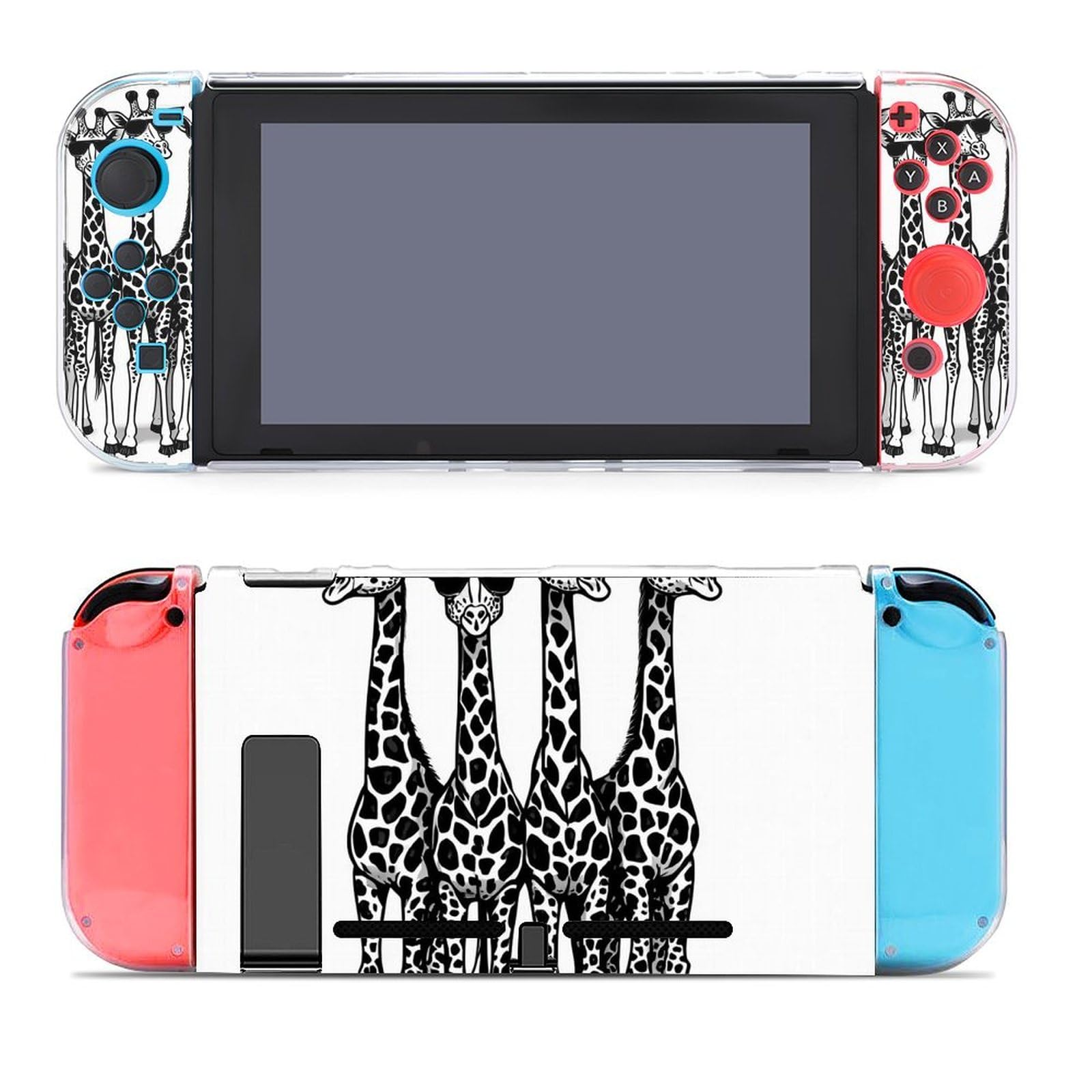 Protective Cover Case Compatible with Switch Funny Sunglasses Giraffes Art Shock-Absorption Hard Shell Case