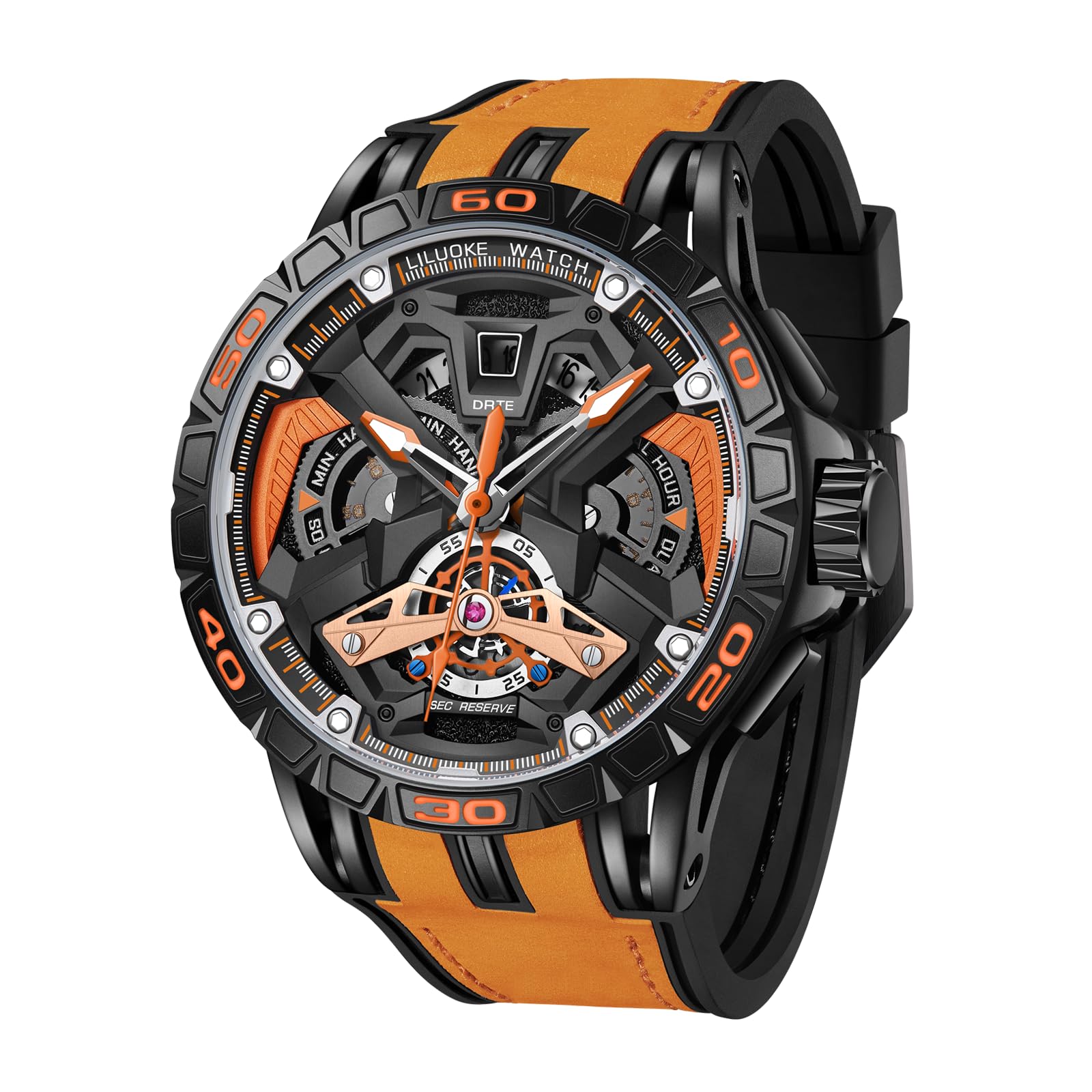 Mens Watches, Wrist Watches Luminous Design, Big Face Fashion Quartz Black Watch 30ATM, Casual Watch for Men Unique Gifts for Men — view 16