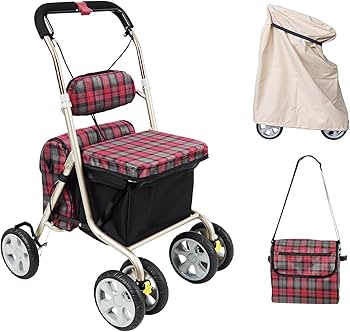 歩行補助　手押し車　シルバーカー　折りたたみ　補助具　ショッピングカート Amazon | 折りたたみ シルバーカー 手押し車 老人用 軽量 介護