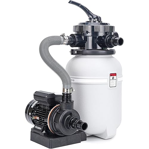 10" Sand Filter System for Above Ground Pools with Six Way Valve and 2220GPH Pool Pump Easy to Use for Water Circulation
