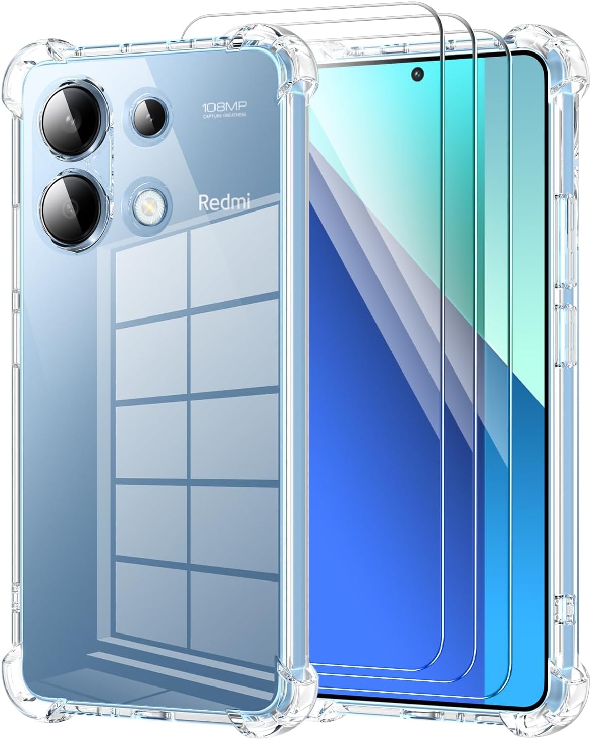 Liilaa Verre Trempé Pour Xiaomi Redmi Note 13 Pro Plus/Note 13 Pro 5G, 2 Pièces Film Protection écran Et 2 Pièces Caméra Arrière Protecteur, Anti-Rayures,Dureté 9H Glass, HD Transparent - Foto 2