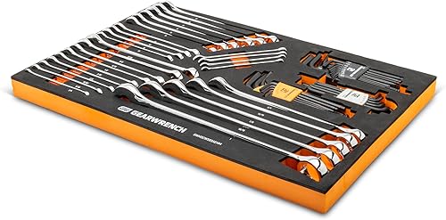 Miniatura 3 de GEARWRENCH GWMSCWS6SAEMM - Juego de llaves combinadas y llaves hexagonales de 59 piezas y 6 puntos en bandeja de almacenamiento de espuma