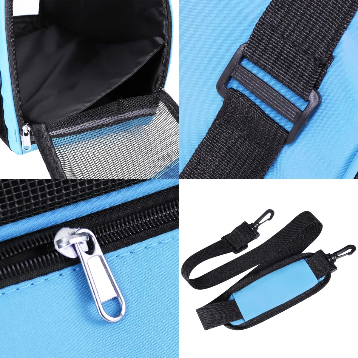 Sac de Transport Portable Chat Chien Sac à Main Résistant à l'usure pour Chaton Chiot Caisse de Transport Respirant et Pliable Sac de Voyage Réglable Animaux avec Bandoulière Voitrure Train