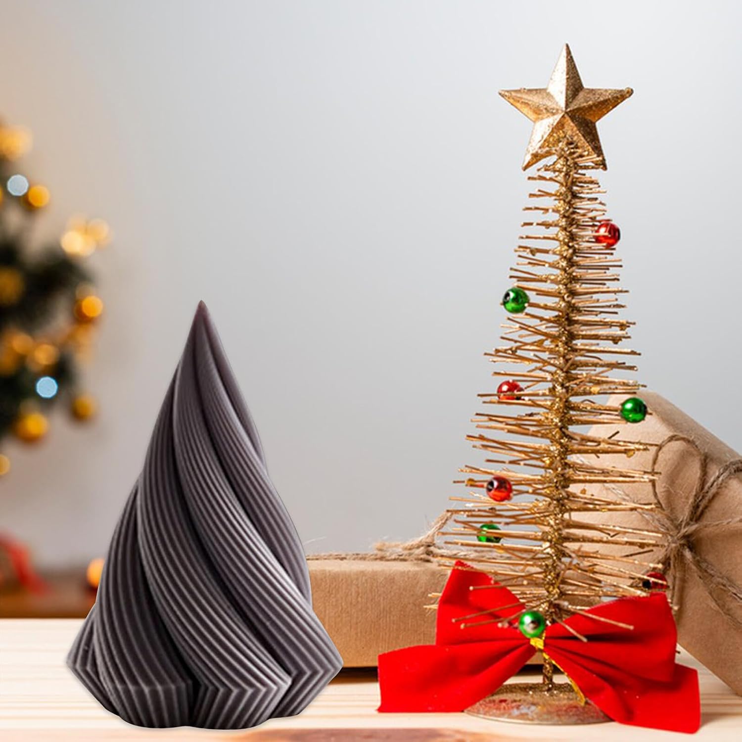 Silicone Craft Mold Triangle Cone Candle Mold for DIY Candle Xmas