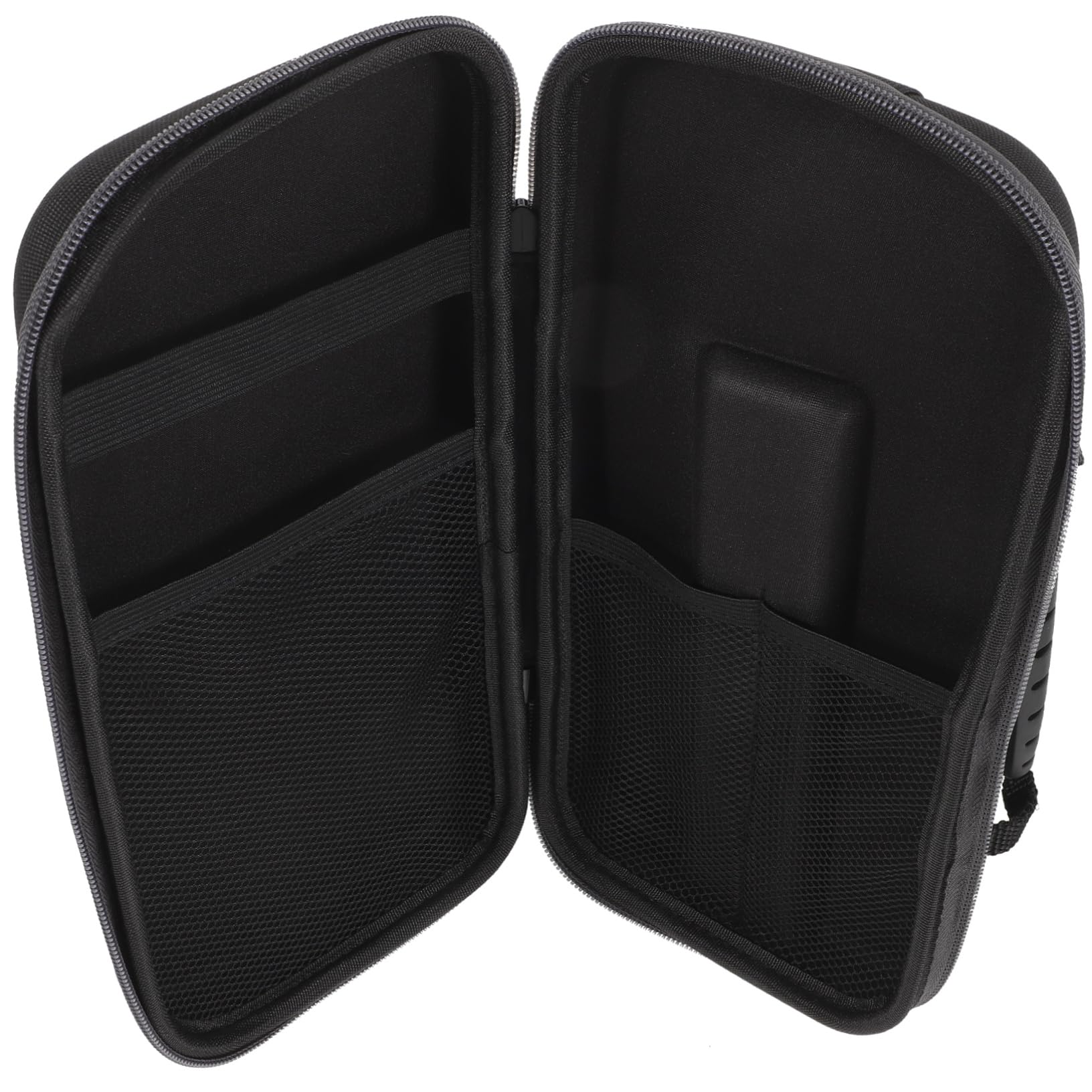 Yardwe Microphone Carrying Case Portable Hard Bag for Dual Mic Storage Convenient Zipper Design with Mesh Pocket for Accessories Travel for Musicians