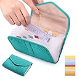 Fabric Receipt Organizer 7X5 - Receipt Holder 12 Pockets - Money Organizer - Elegant Receipt Holder - Coupon Holder - Cash Organizer - Envelope Organizer - Small Accordion File Organizer