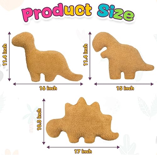 Miniatura 6 de La almohada de peluche con forma de pepita de pollo de dinosaurio es un regalo divertido, almohada de pepita de pollo de dinosaurio para regalos de