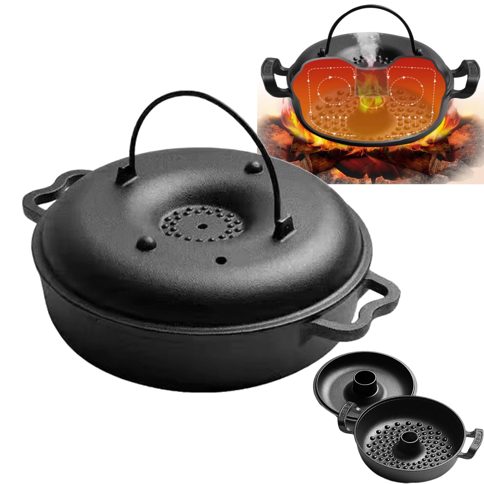 Amazon｜焼き芋機 南部鉄器 両手鍋 ガスコンロ対応 ih対応 直火 大型